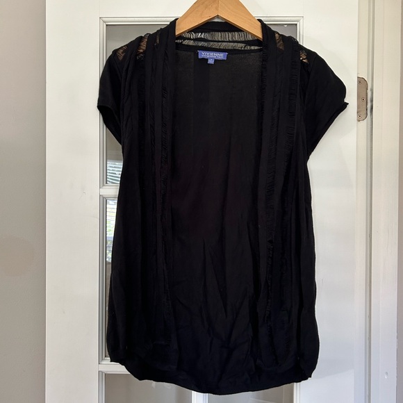 Cardigan Overdrive Noir - Taille M/L - 100% Coton - Col Chemise - Occasion TB